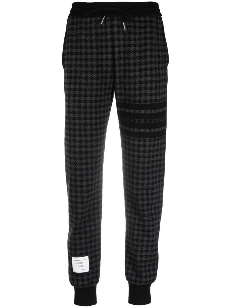 Thom Browne check-jacquard track pants - Black von Thom Browne