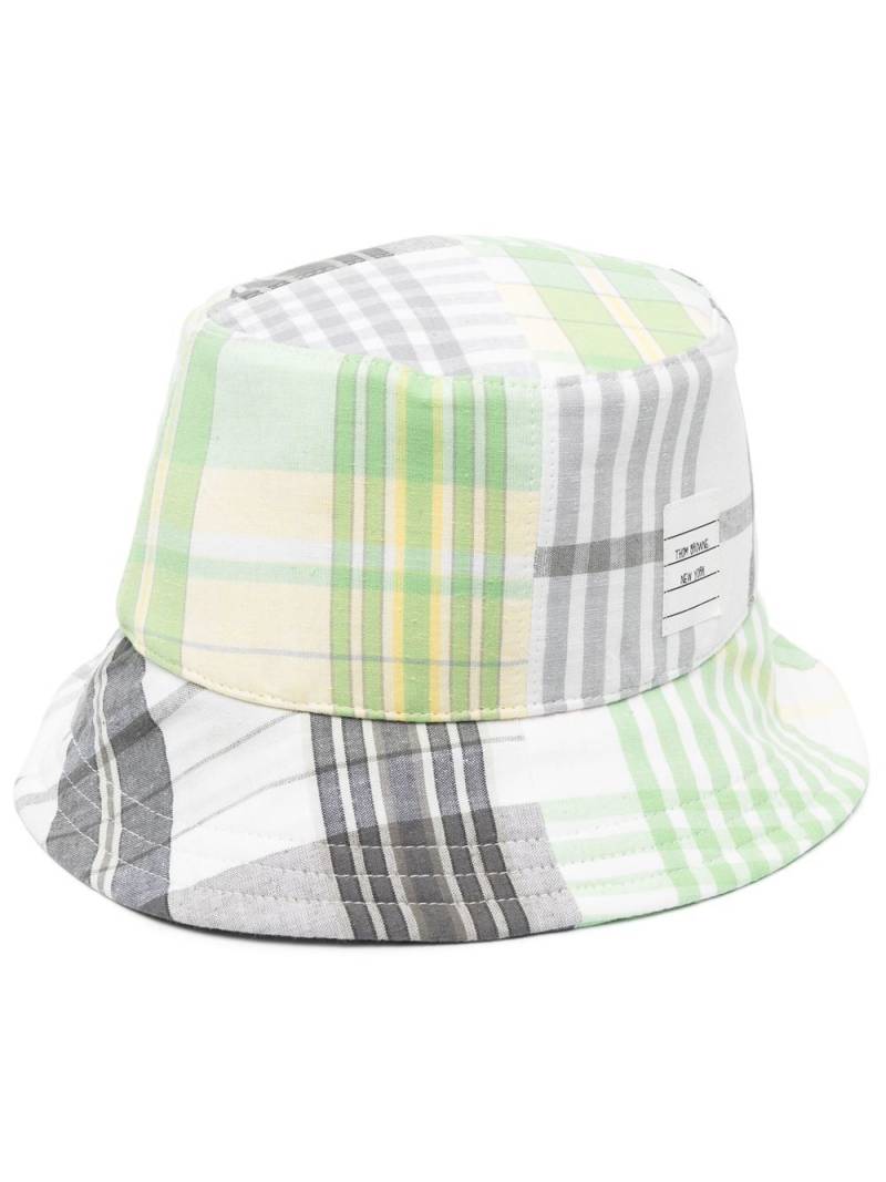 Thom Browne checked cotton bucket hat - Grey von Thom Browne