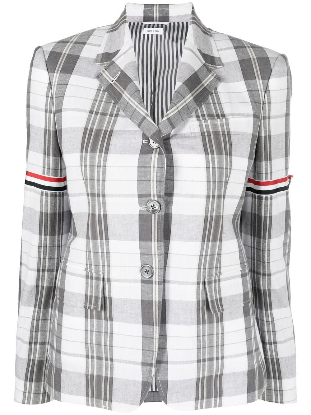 Thom Browne checked single-breasted blazer - Grey von Thom Browne