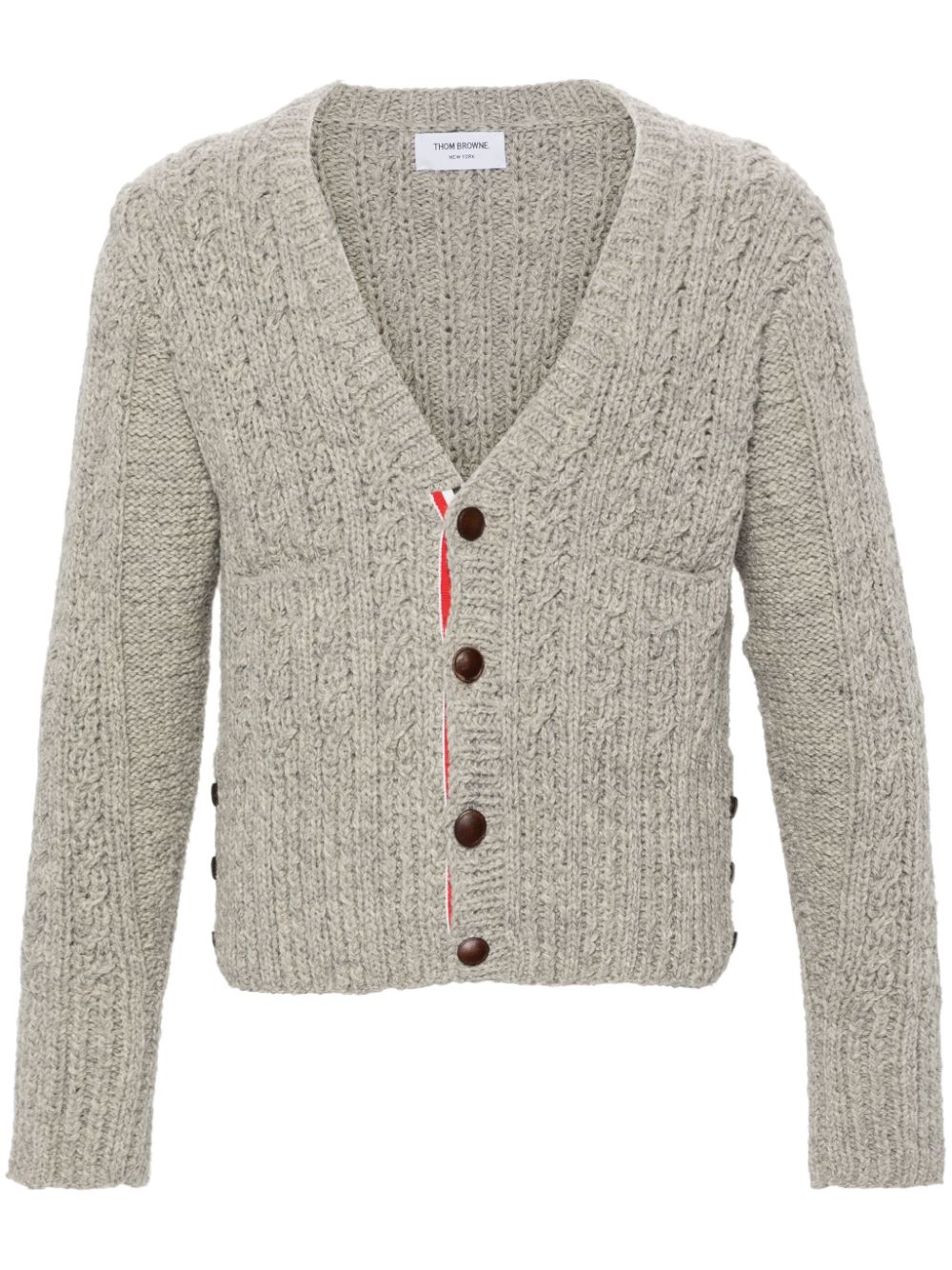 Thom Browne chunky-knit wool cardigan - Grey von Thom Browne