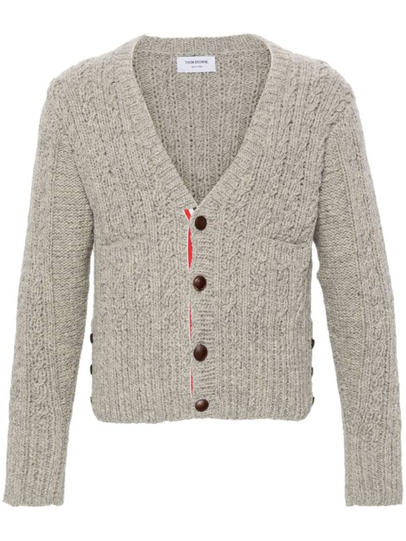 Thom Browne chunky-knit wool cardigan - Grey von Thom Browne