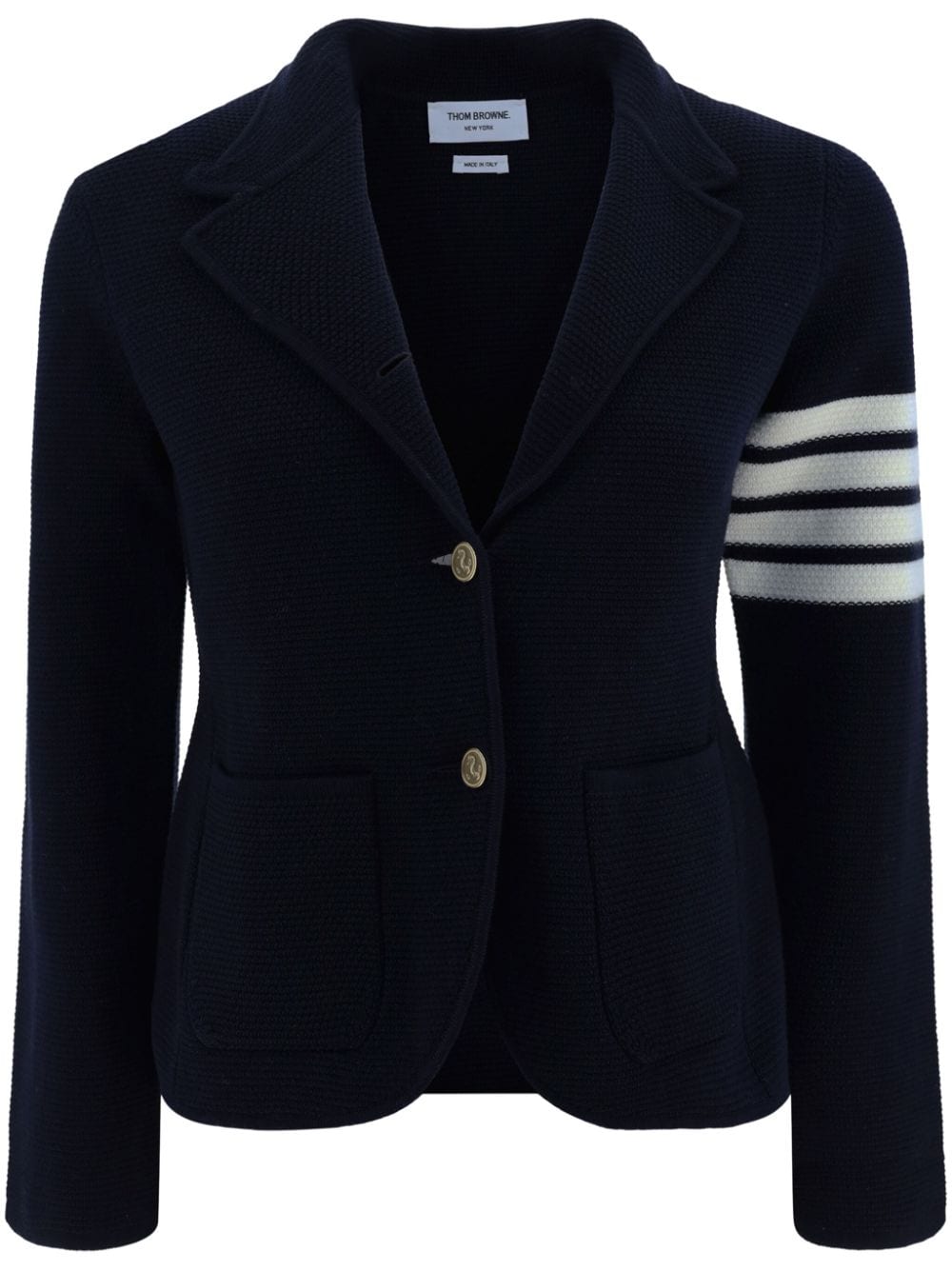 Thom Browne logo-patch blazer - Blue von Thom Browne