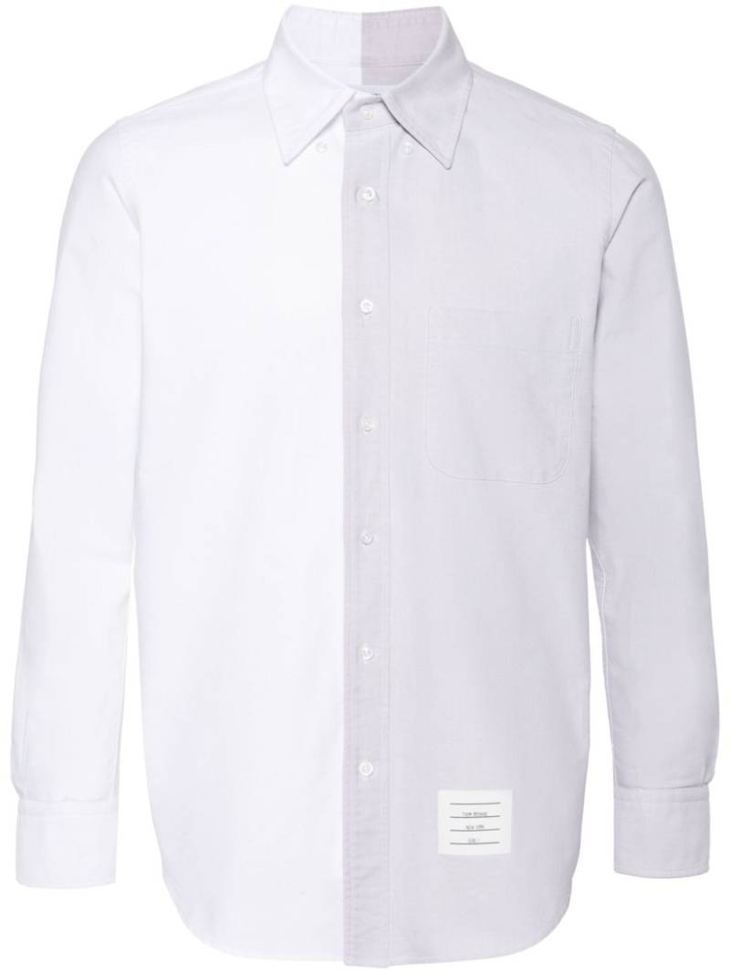 Thom Browne colour-block cotton shirt - Grey von Thom Browne