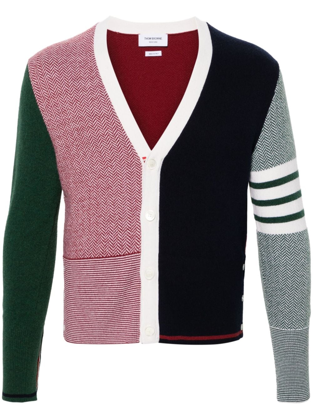 Thom Browne colour-block wool cardigan - Blue von Thom Browne