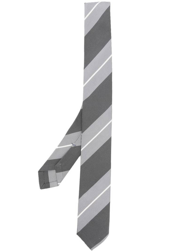 Thom Browne diagonal stripe pattern tie - Grey von Thom Browne