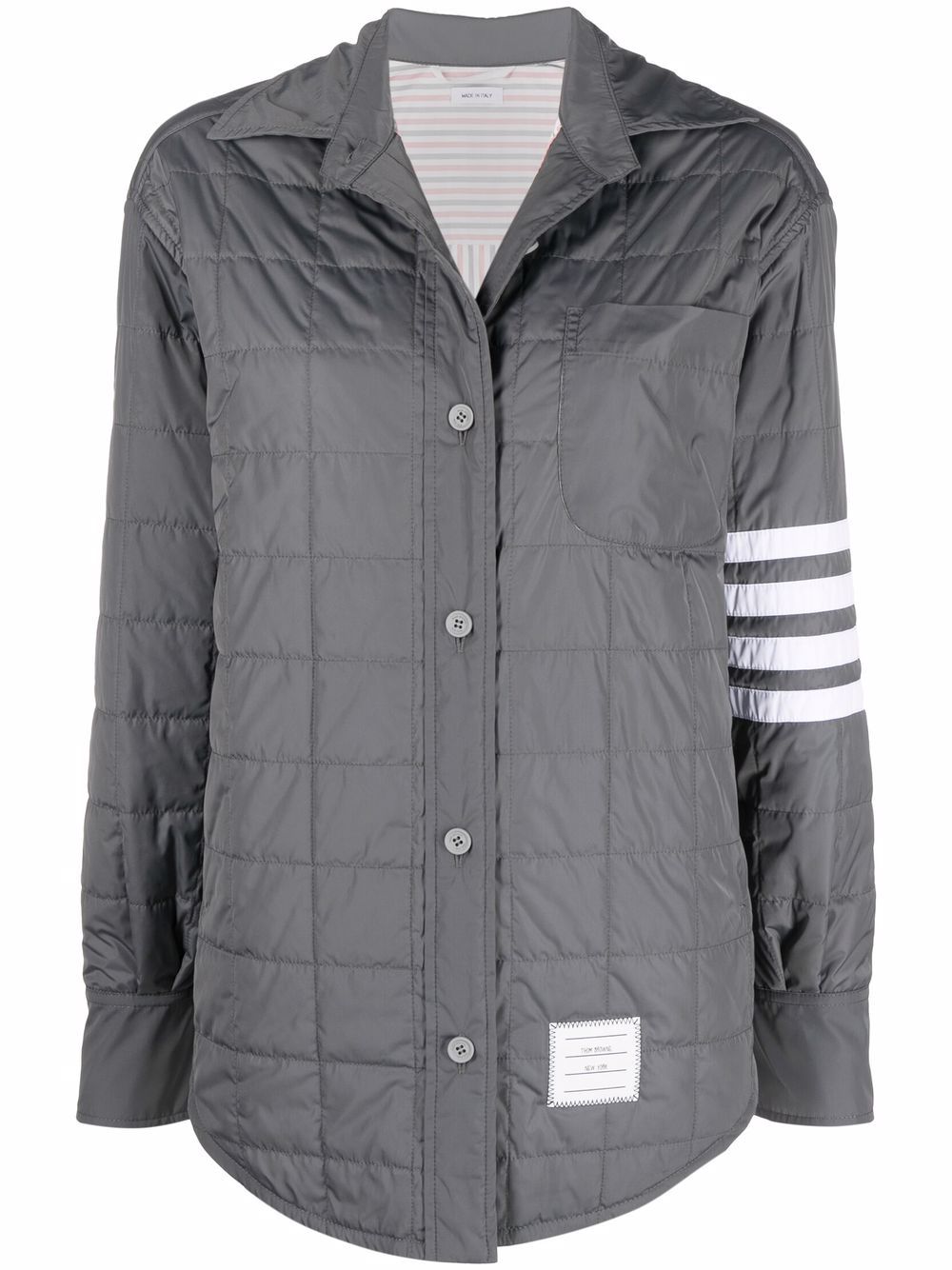 Thom Browne down-feather quilted shirt jacket - Grey von Thom Browne