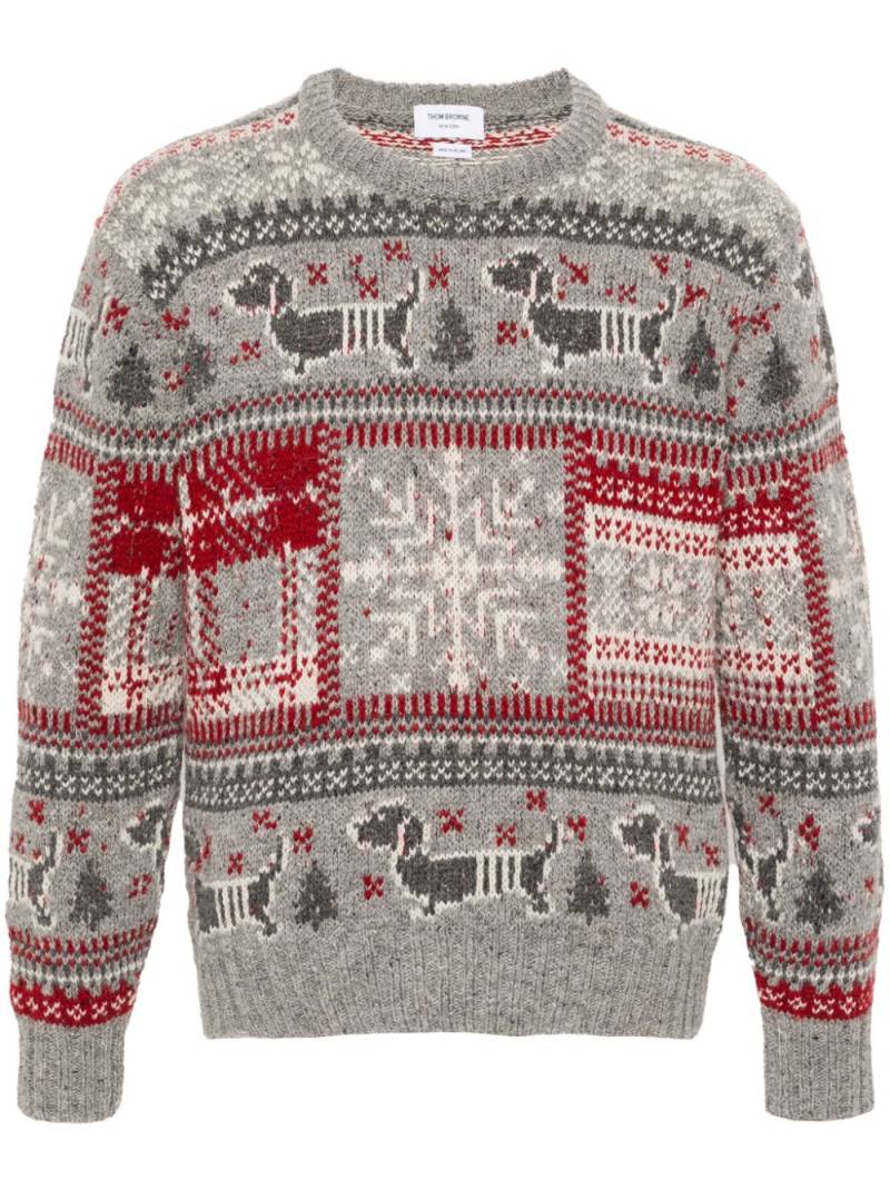 Thom Browne fair isle intarsia jumper - Grey von Thom Browne