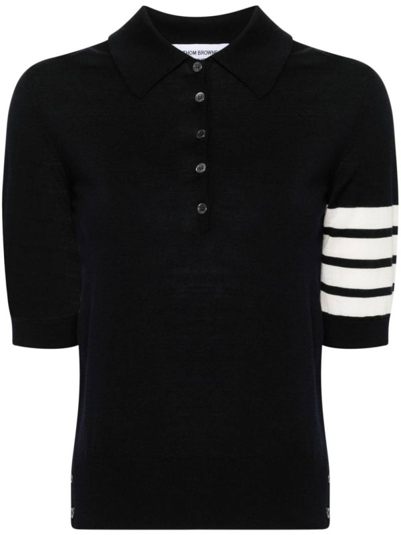 Thom Browne fine-knit polo top - Blue von Thom Browne