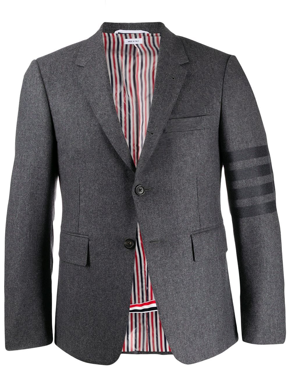 Thom Browne flannel classic tonal 4-bar sport blazer - Grey von Thom Browne