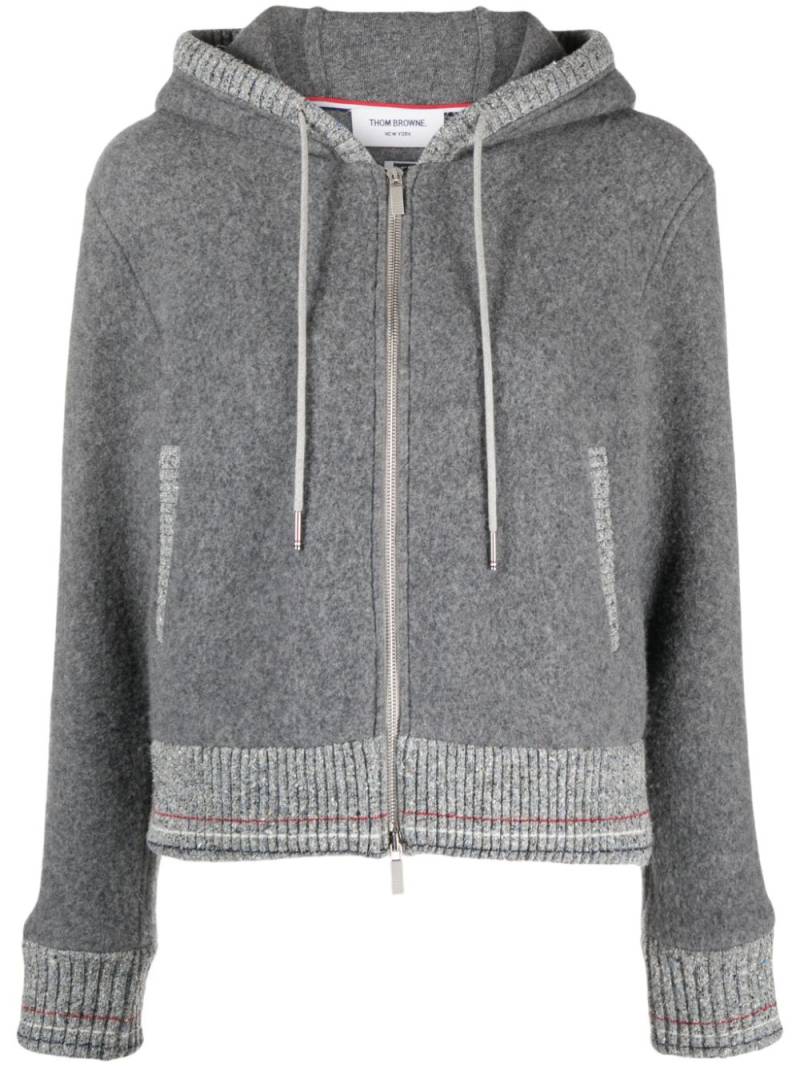 Thom Browne fleece zipped-up cardigan - Grey von Thom Browne