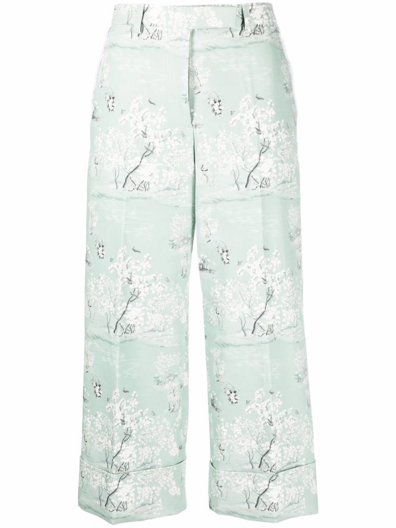 Thom Browne floral-print Sack trousers - Green von Thom Browne