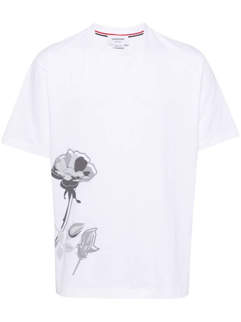 Thom Browne floral-print cotton T-shirt - White von Thom Browne