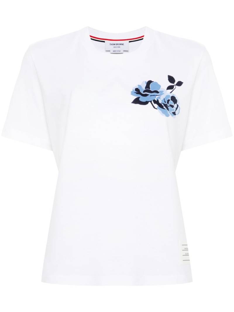 Thom Browne floral-print cotton T-shirt - White von Thom Browne