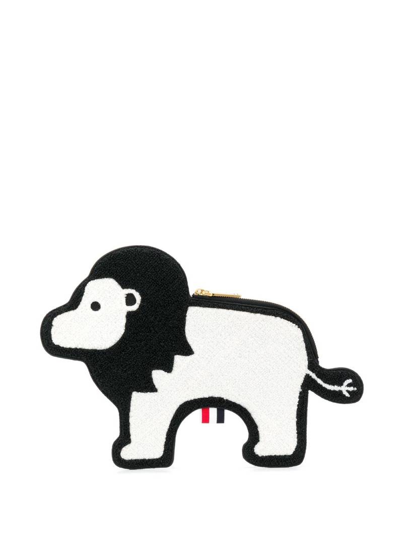 Thom Browne fluffy-lion clutch - Black von Thom Browne