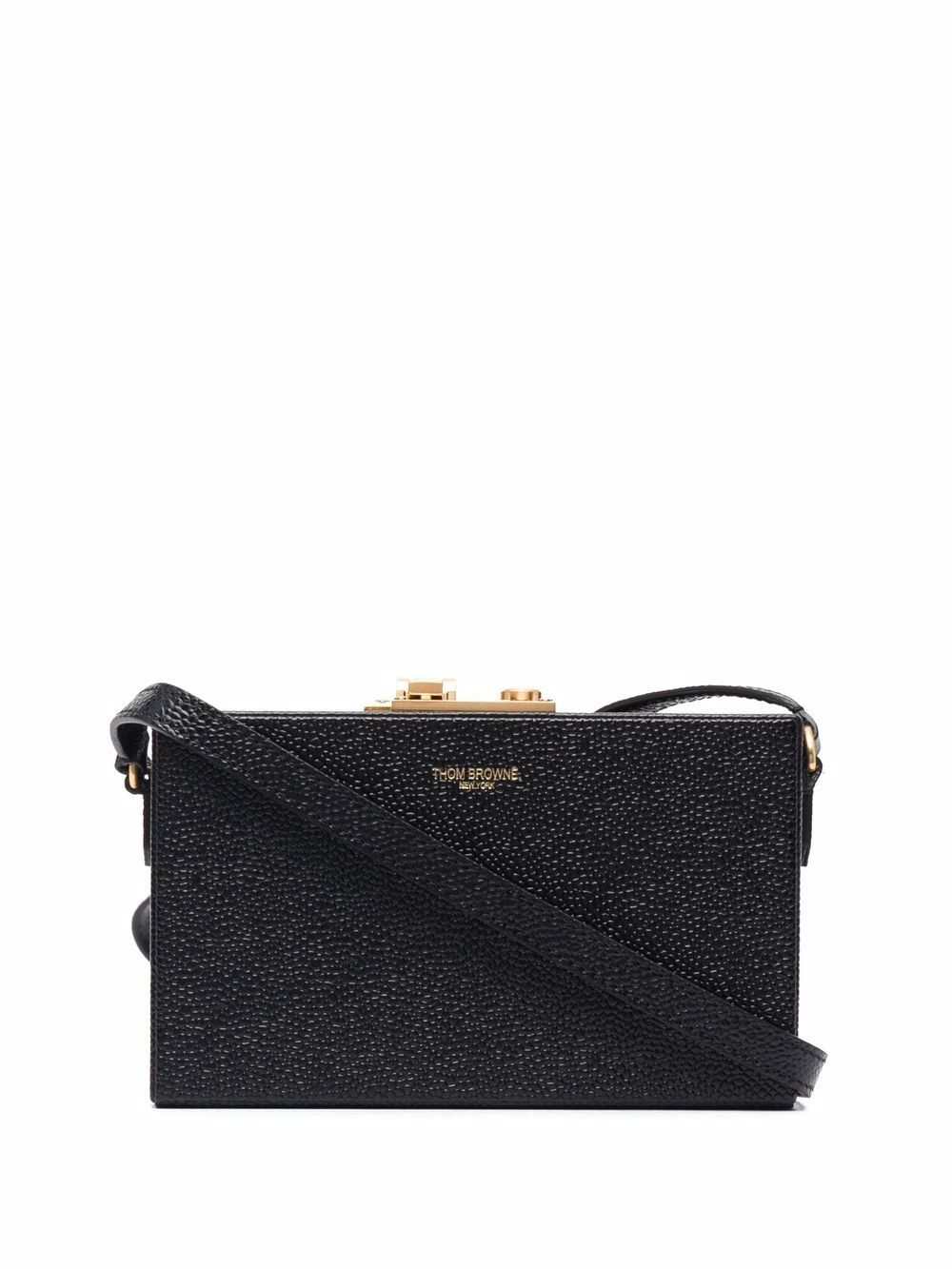 Thom Browne grained leather crossbody bag - Black von Thom Browne