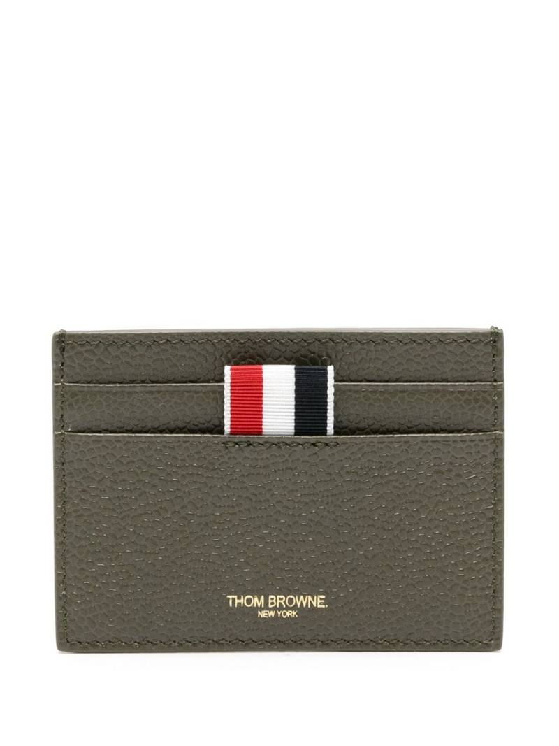 Thom Browne grosgrain-loop leather cardholder - Green von Thom Browne