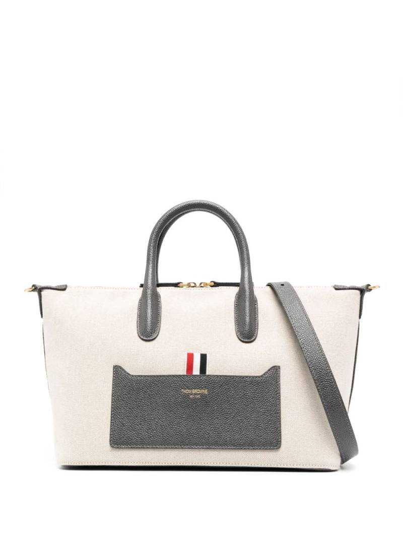 Thom Browne grosgrain-loop tote bag - Neutrals von Thom Browne