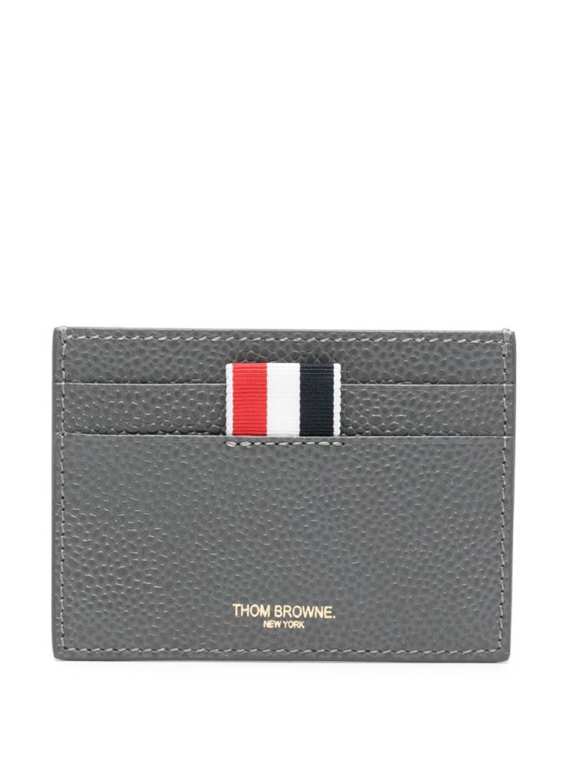 Thom Browne grosgrain-tab leather cardholder - Grey von Thom Browne