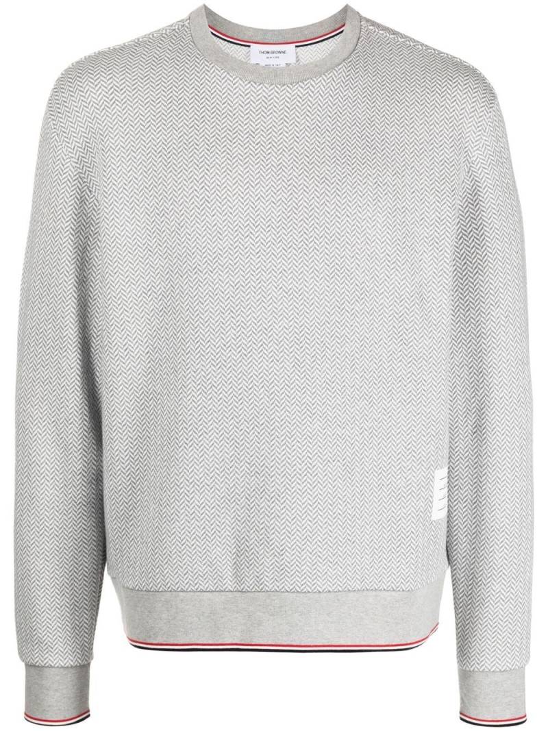 Thom Browne herringbone pattern sweater - Grey von Thom Browne