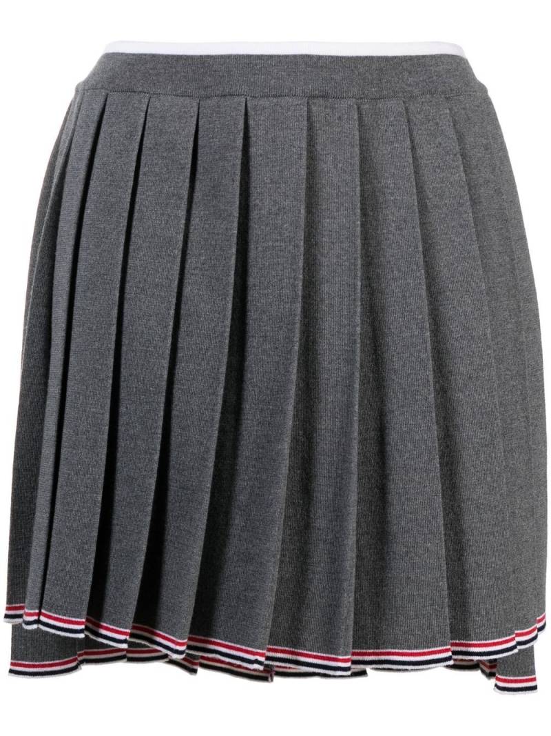 Thom Browne high-low hem pleated skirt - Grey von Thom Browne