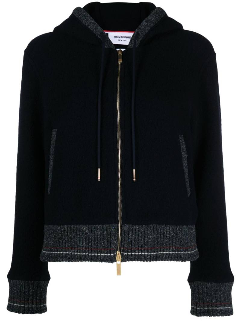 Thom Browne hooded zip-up wool cardigan - Blue von Thom Browne