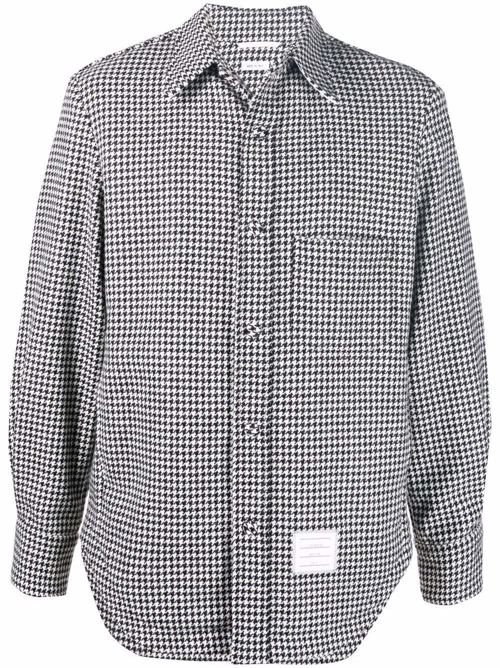 Thom Browne houndstooth-pattern shirt jacket - Black von Thom Browne