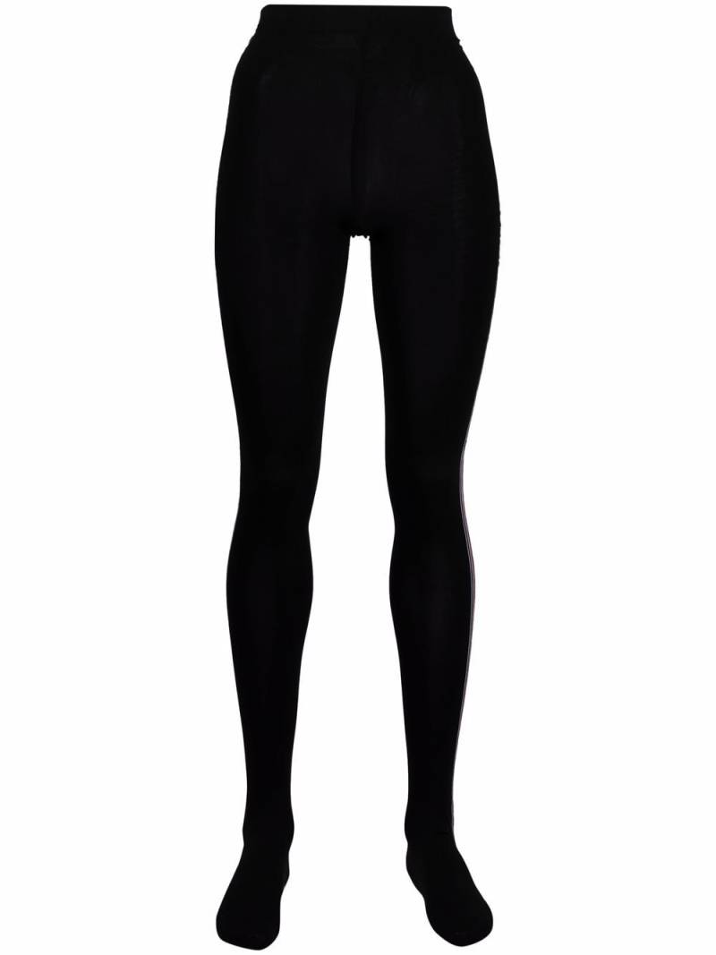 Thom Browne intarsia side-stripe opaque tights - Black von Thom Browne