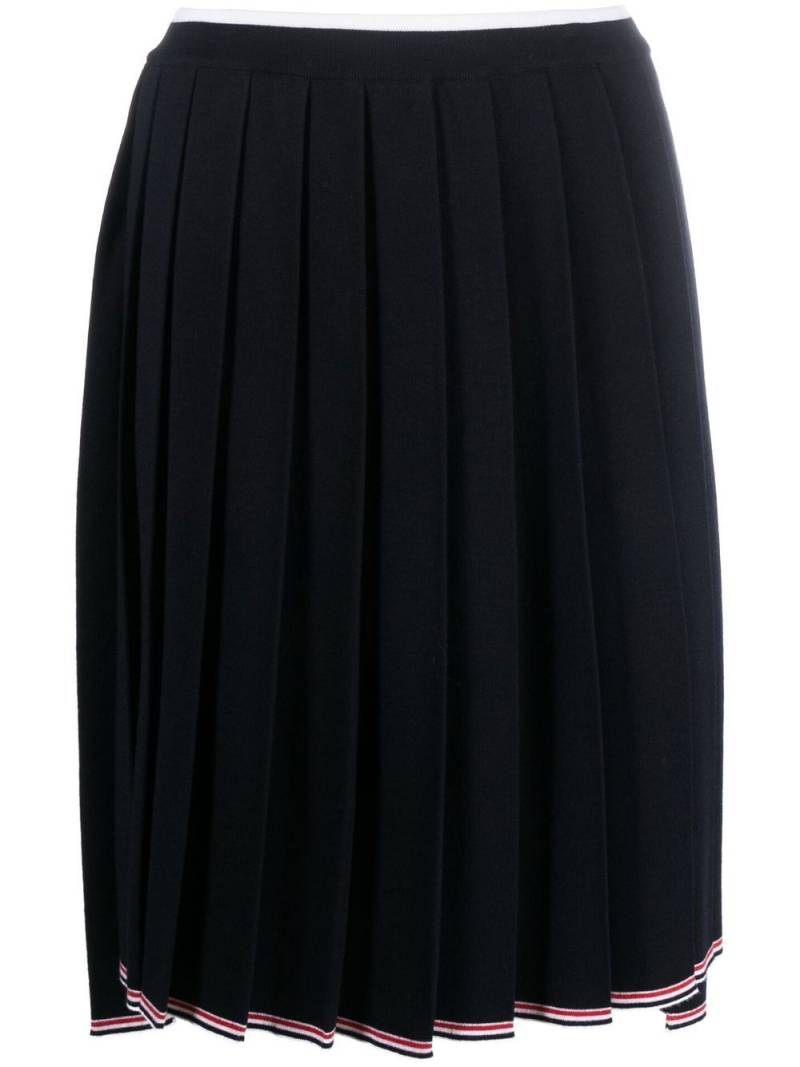 Thom Browne knitted step-hem pleated skirt - Blue von Thom Browne