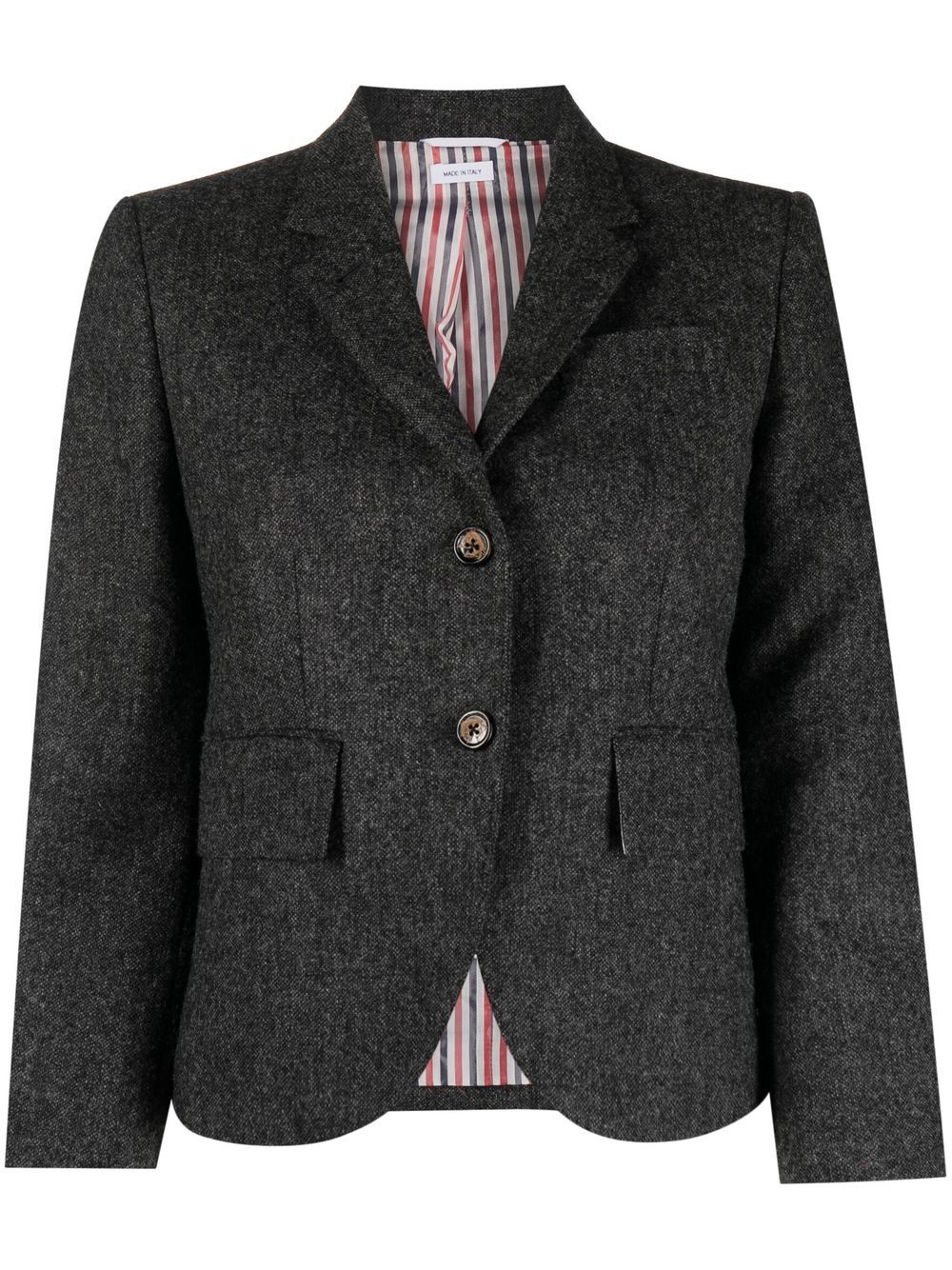 Thom Browne lighthouse-embroidered single-breasted blazer - Grey von Thom Browne
