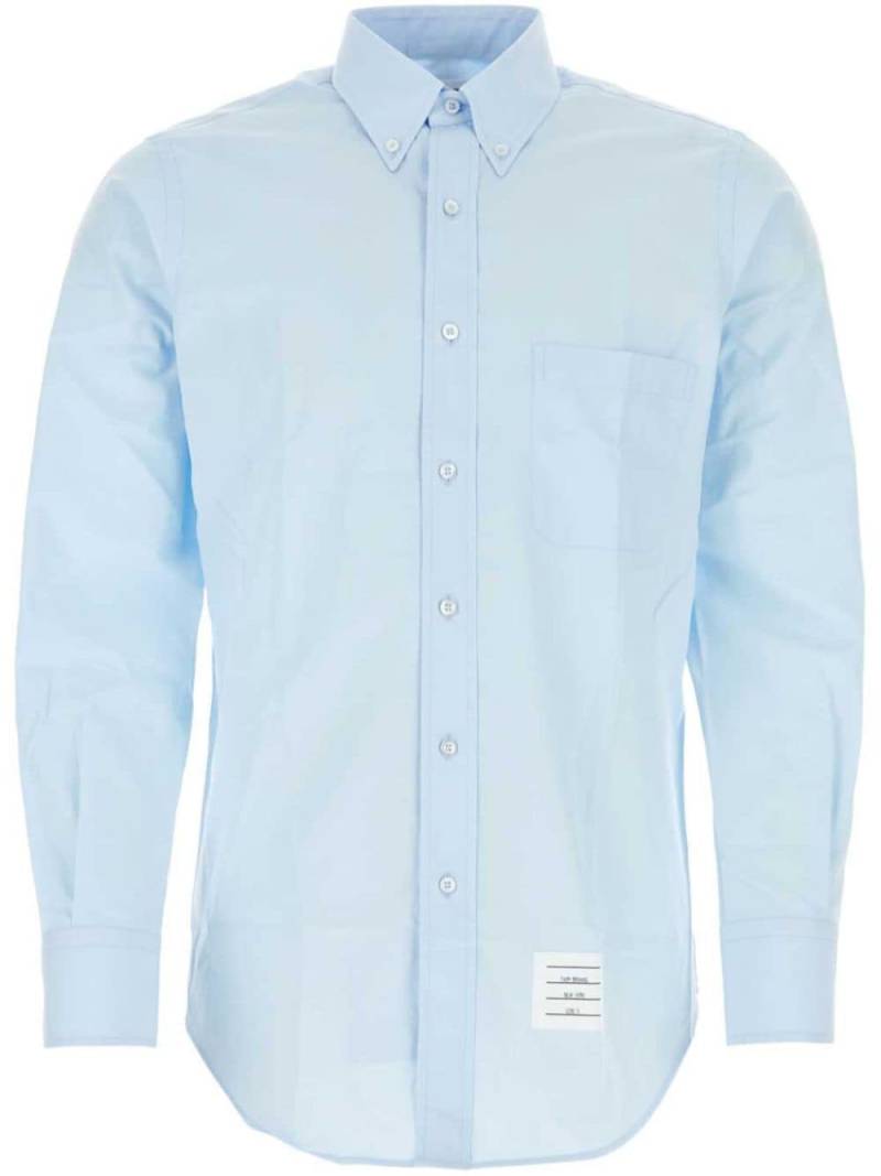 Thom Browne logo-appliqué shirt - Blue von Thom Browne