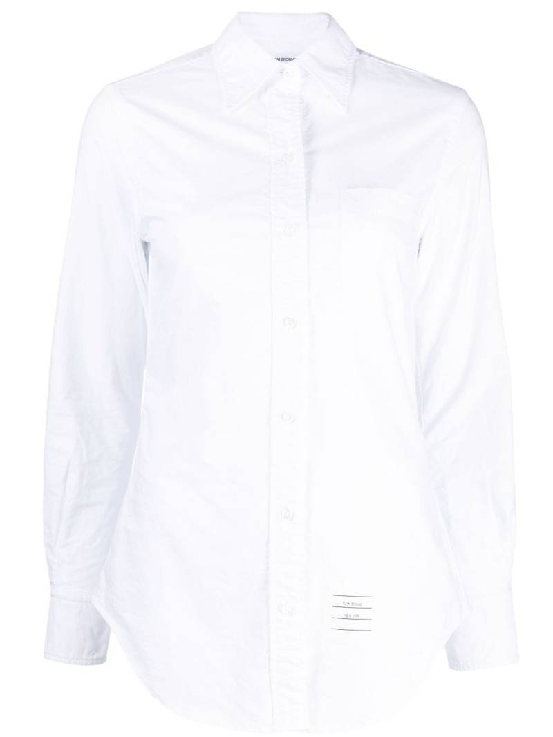 Thom Browne logo-appliqué cotton shirt - White von Thom Browne