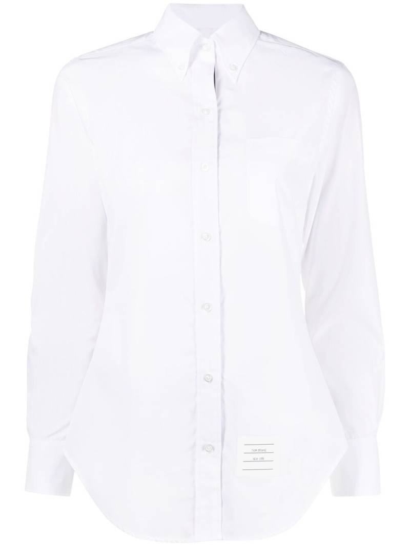 Thom Browne logo-patch cotton shirt - White von Thom Browne