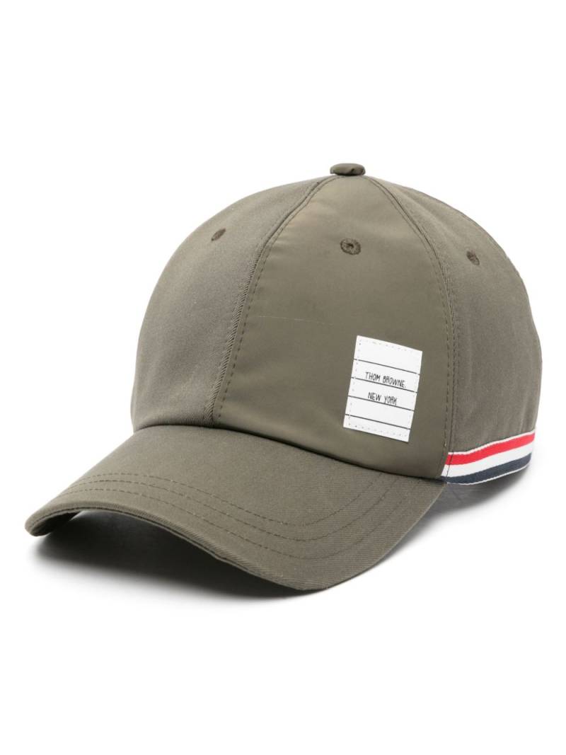 Thom Browne logo-patch panelled baseball cap - Green von Thom Browne