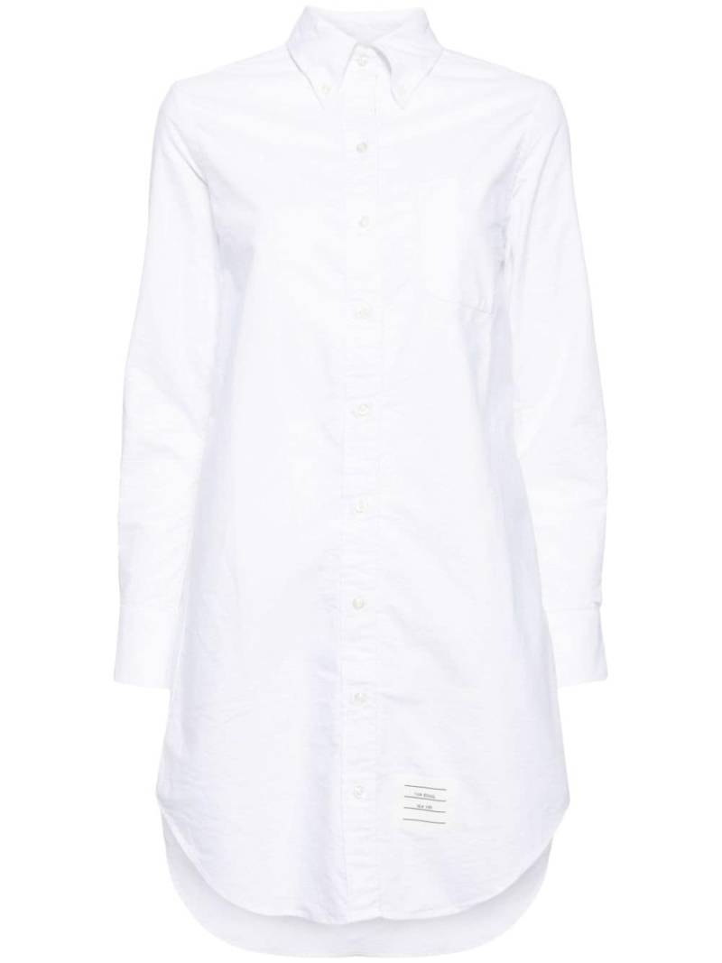 Thom Browne logo-patch poplin shirt dress - White von Thom Browne