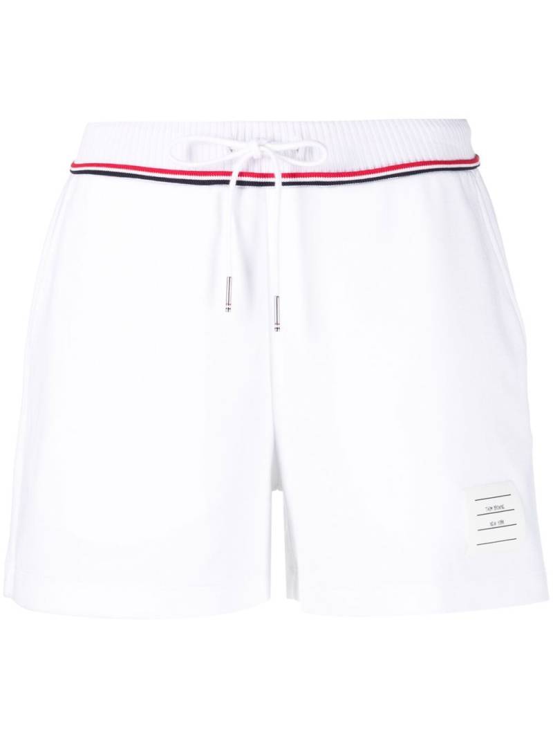 Thom Browne logo-patch sweat shorts - White von Thom Browne