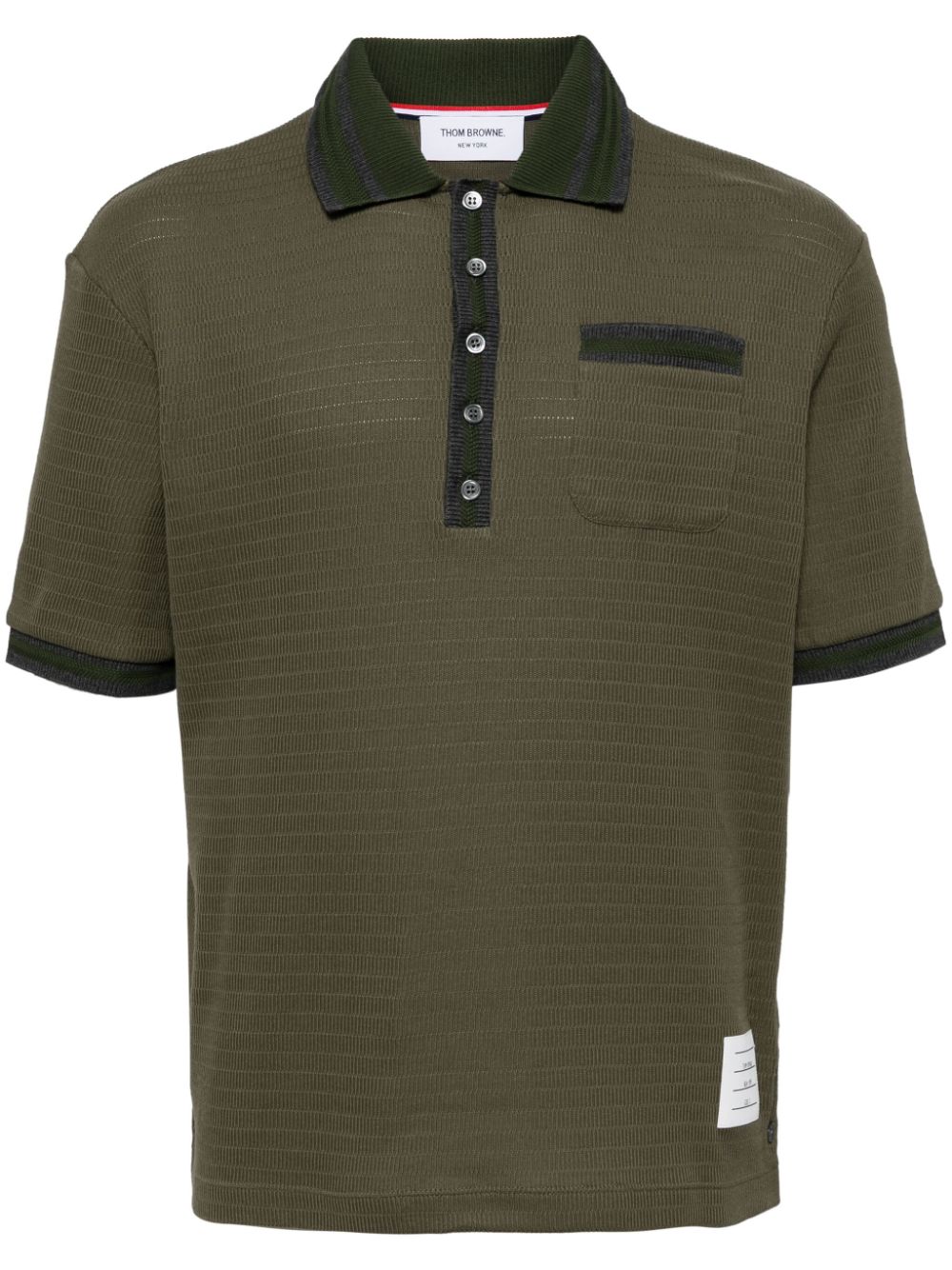 Thom Browne mÉlangÉ marine cotton polo shirt - Green von Thom Browne