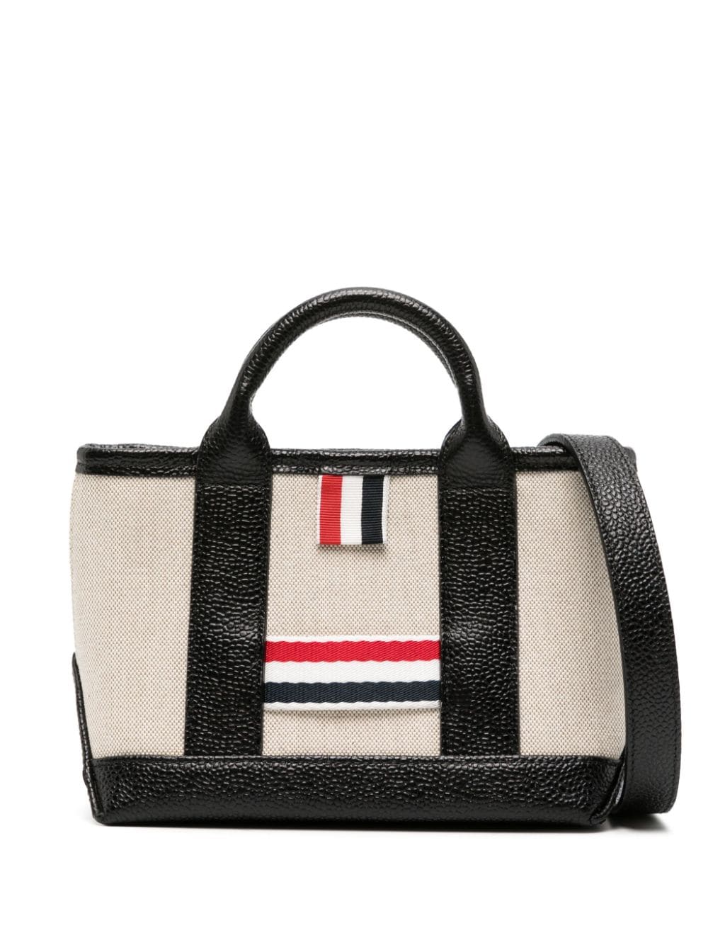 Thom Browne mini Tool leather tote bag - Black von Thom Browne