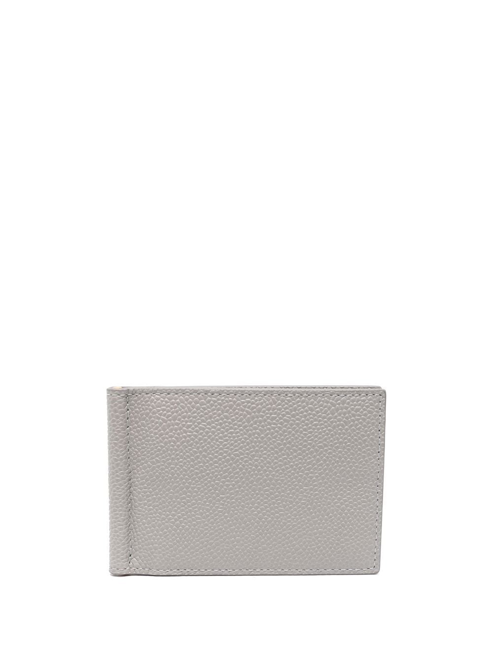 Thom Browne money clip leather wallet - Grey von Thom Browne