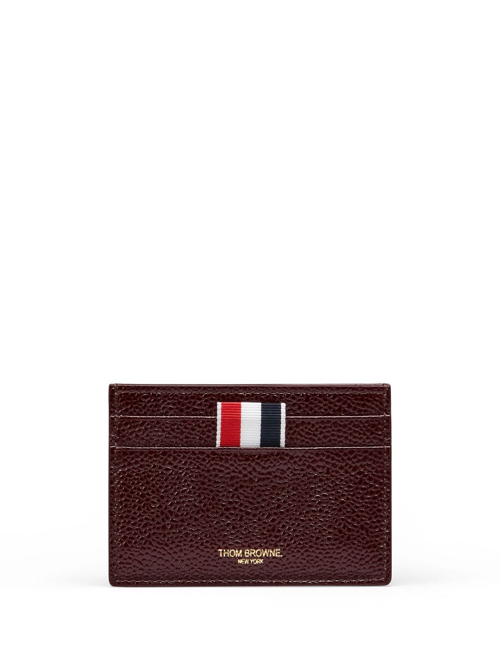 Thom Browne pebble-texture leather card holder - Red von Thom Browne