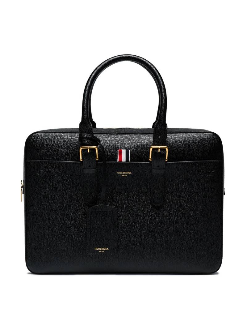 Thom Browne pebbled-leather briefcase - Black von Thom Browne