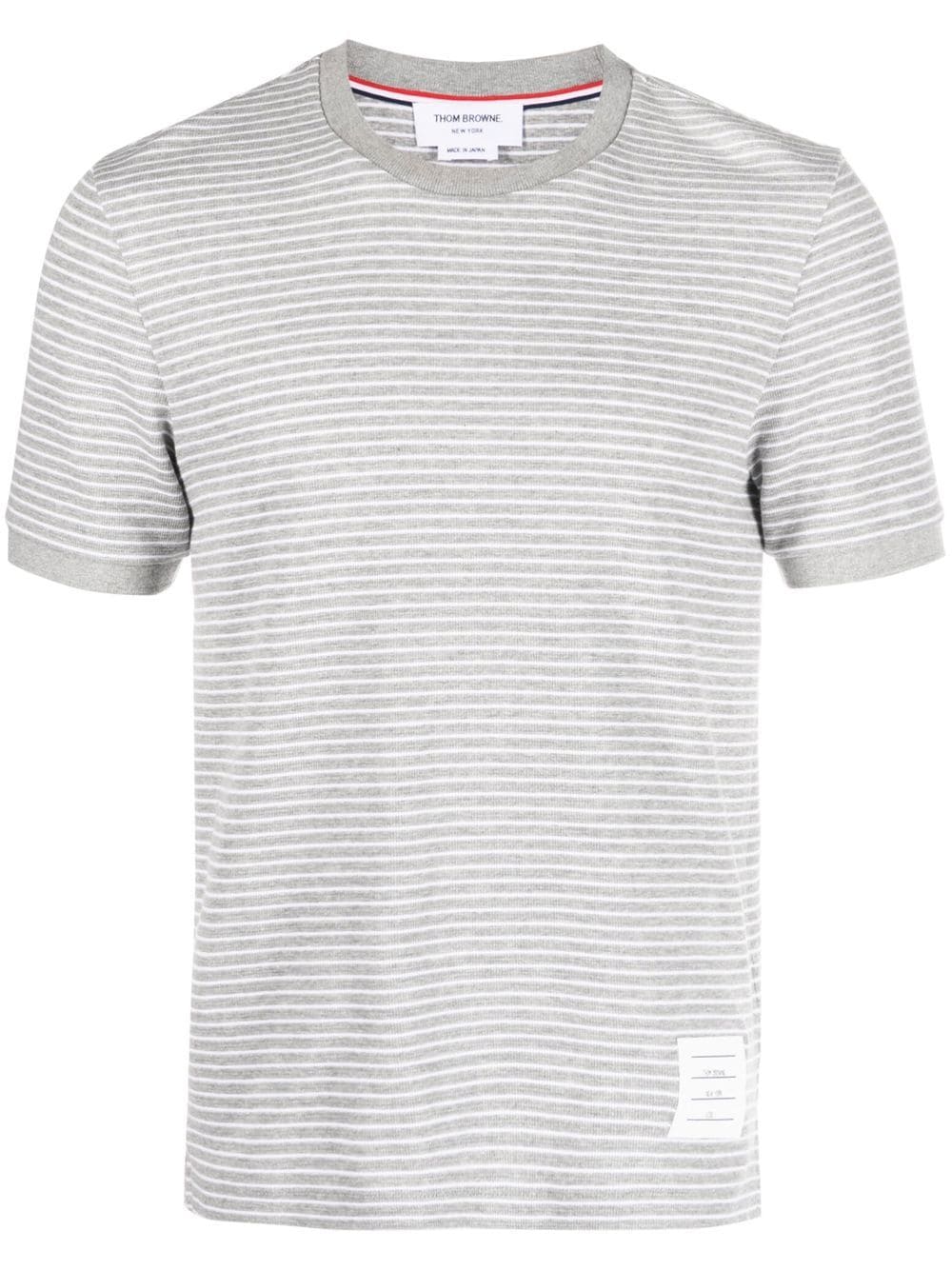 Thom Browne pinstripe pattern cotton t-shirt - Grey von Thom Browne