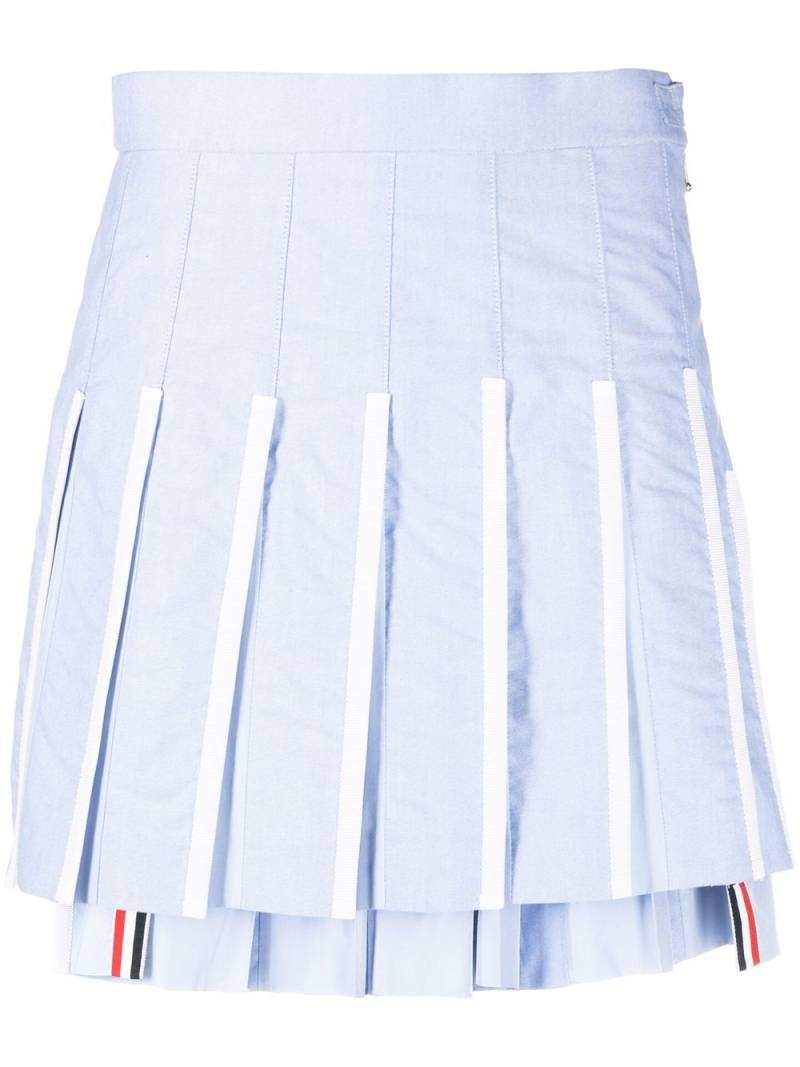 Thom Browne pleated high-waist skirt - Blue von Thom Browne