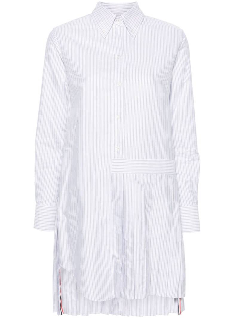 Thom Browne pleated striped shirt dress - Grey von Thom Browne