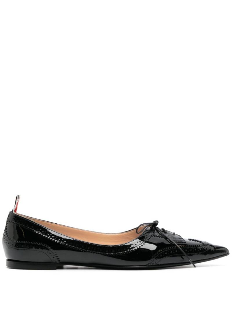 Thom Browne pointed-toe leather loafers - Black von Thom Browne