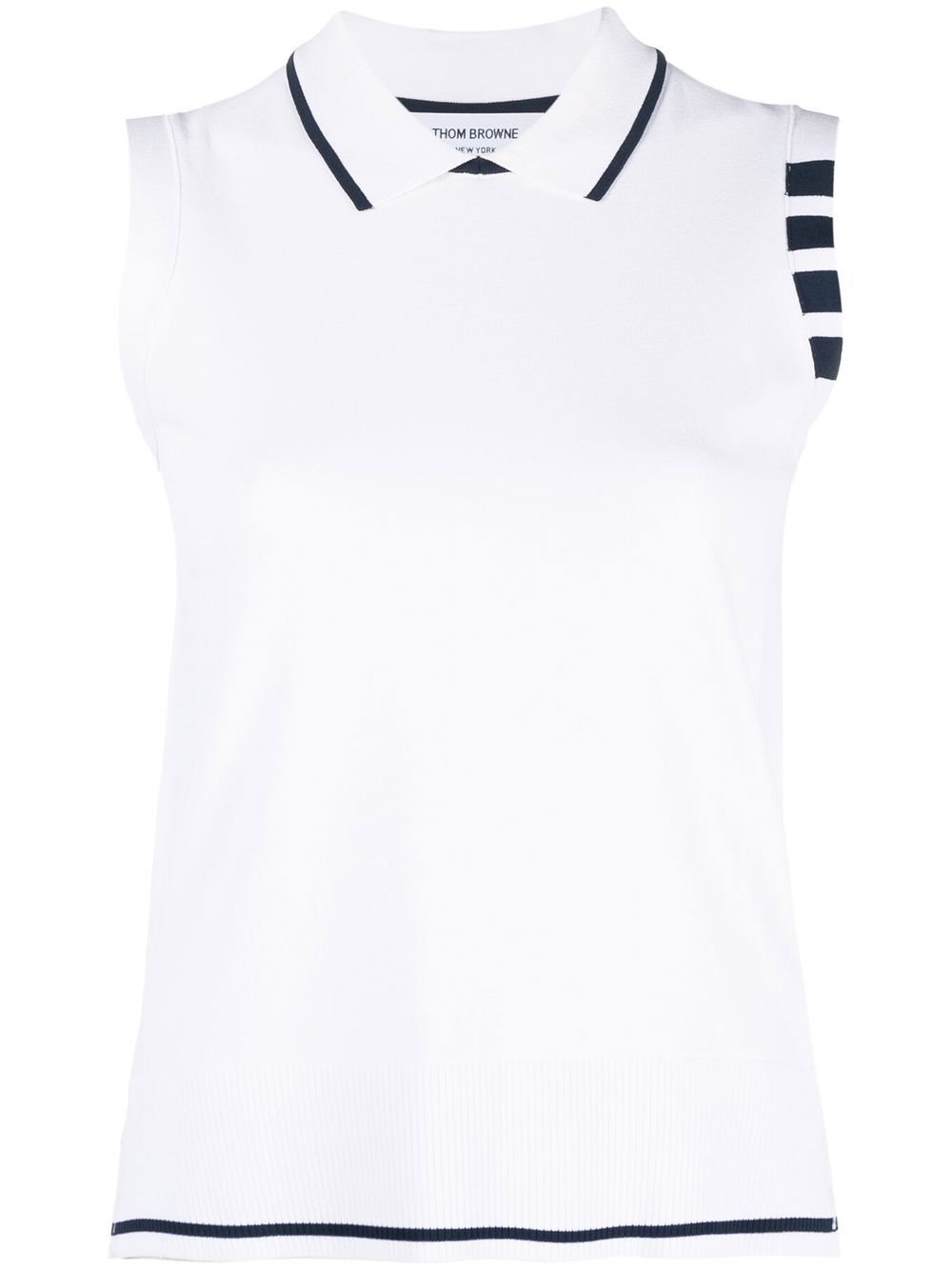 Thom Browne polo-collar sleeveless top - White von Thom Browne