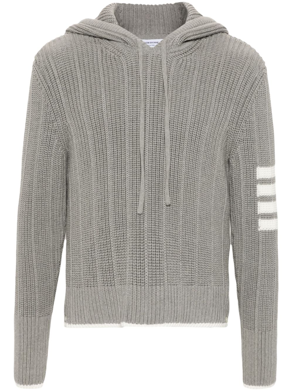 Thom Browne ribbed cotton hoodie - Grey von Thom Browne