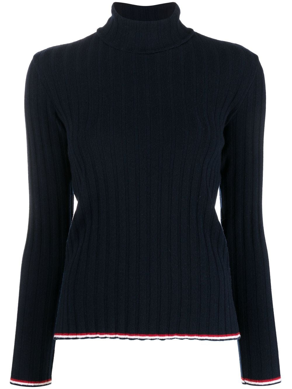 Thom Browne ribbed knit turtleneck jumper - Blue von Thom Browne