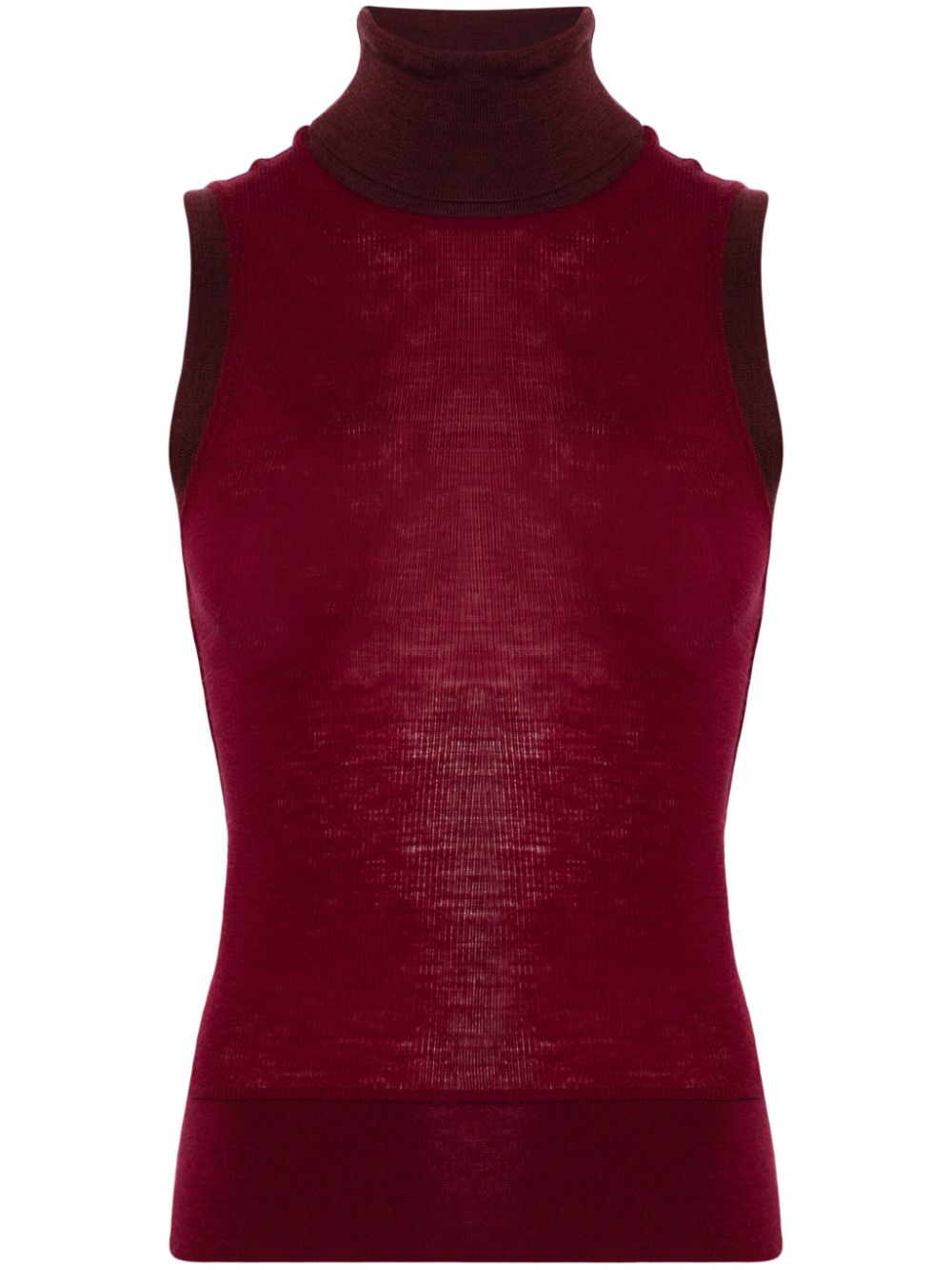 Thom Browne roll-neck sleeveless wool top - Red von Thom Browne