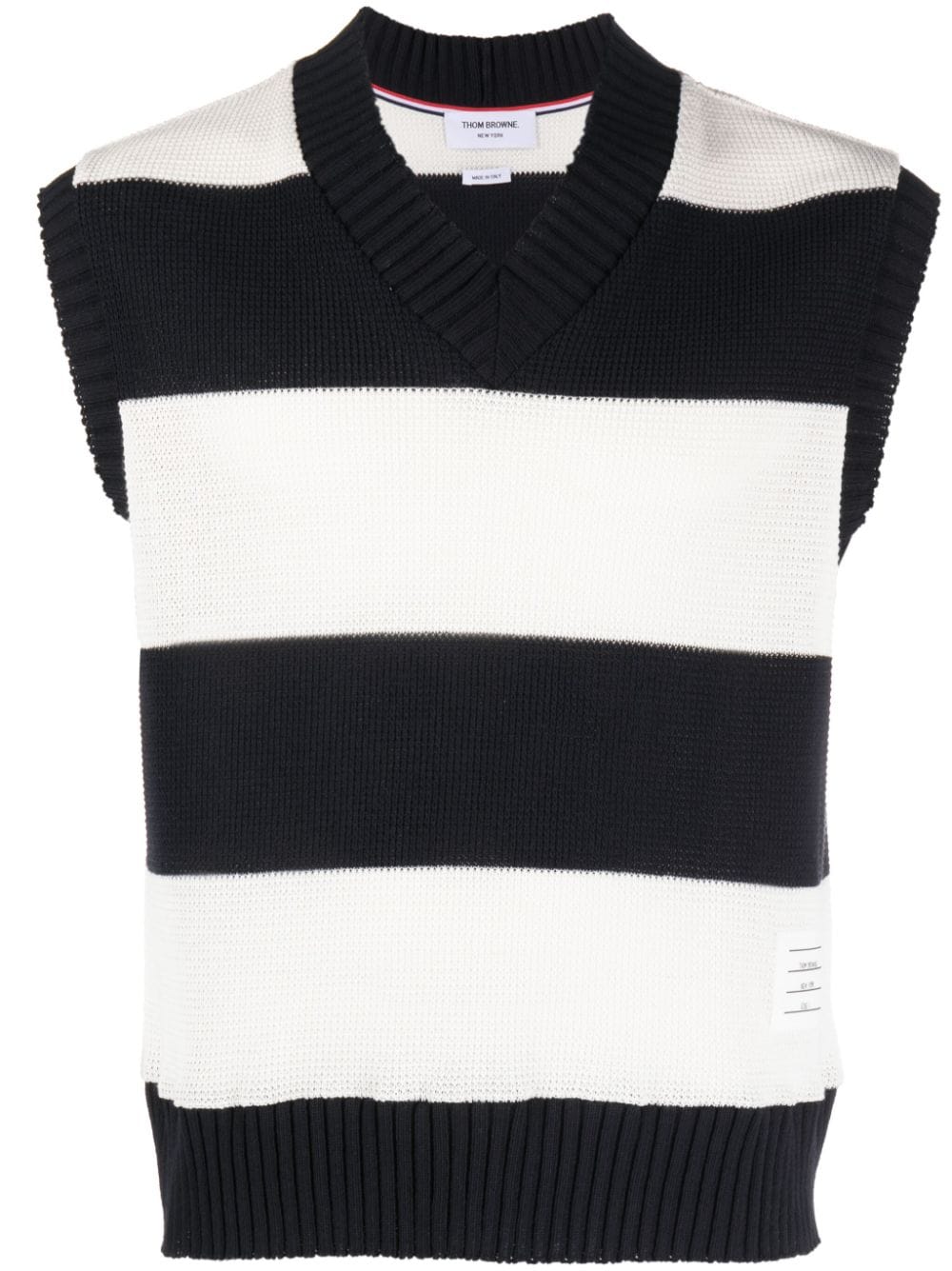 Thom Browne rugby stripe cotton vest - Blue von Thom Browne