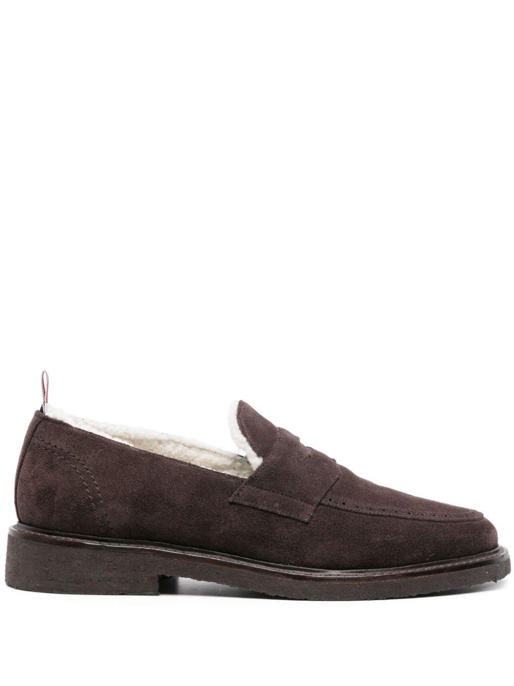 Thom Browne shearling-lining suede penny loafer von Thom Browne